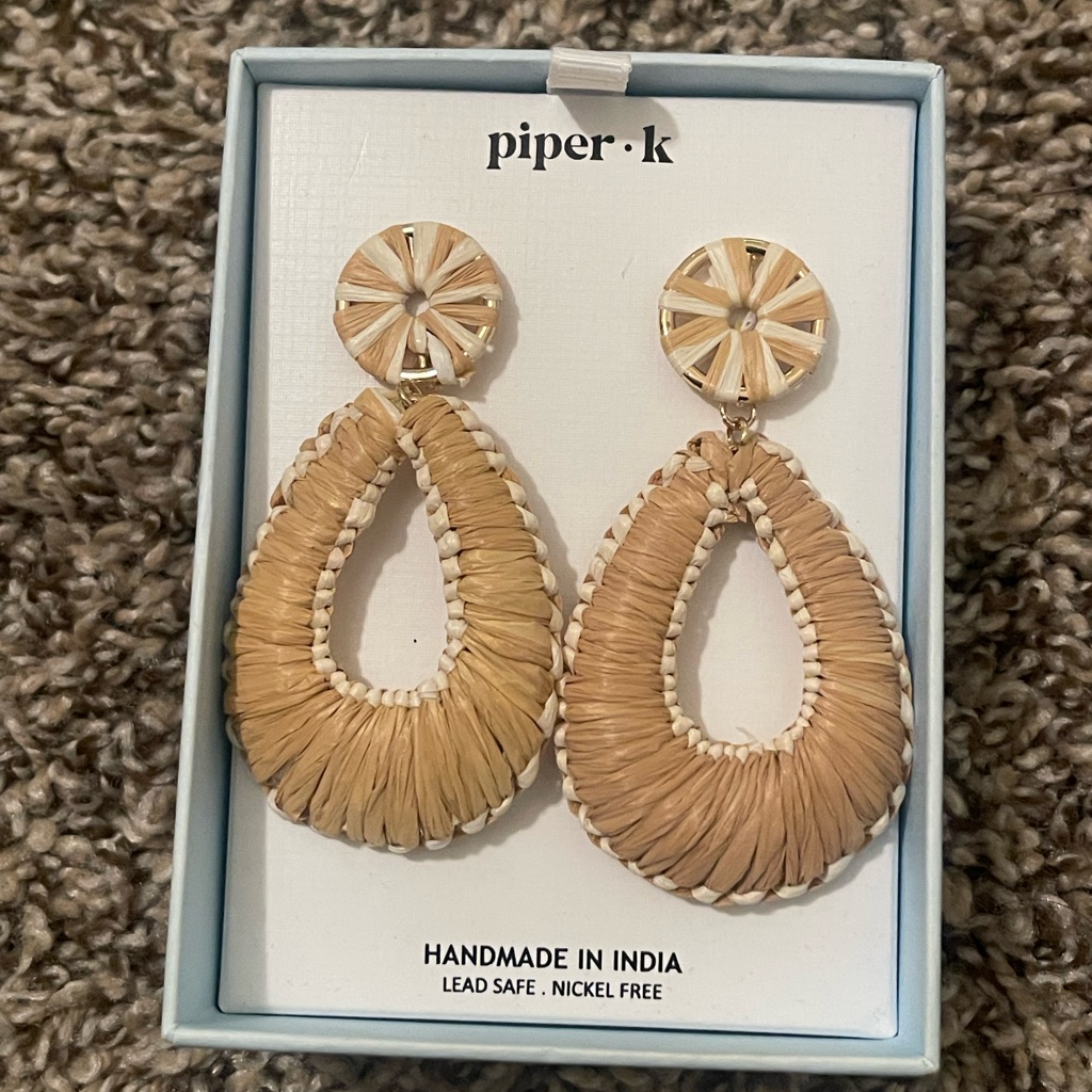 Piper Natural Woven Earrings
